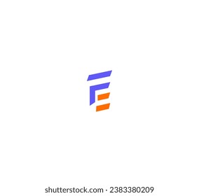 FE, EF letter logo design template elements. Modern abstract digital alphabet letter logo.