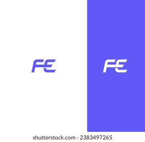 FE, EF letter logo design template elements. Modern abstract digital alphabet letter logo.