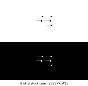 FE, EF letter logo design template elements. Modern abstract digital alphabet letter logo.