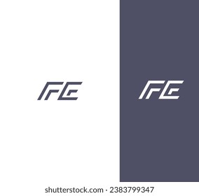 FE, EF letter logo design template elements. Modern abstract digital alphabet letter logo.