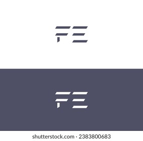 FE, EF letter logo design template elements. Modern abstract digital alphabet letter logo.
