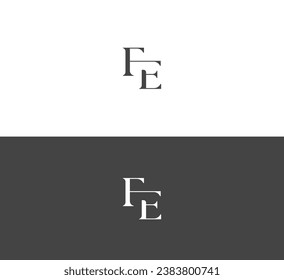 FE, EF letter logo design template elements. Modern abstract digital alphabet letter logo.
