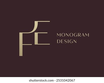 FE or EF letter logo icon design. Classic style luxury initials monogram.