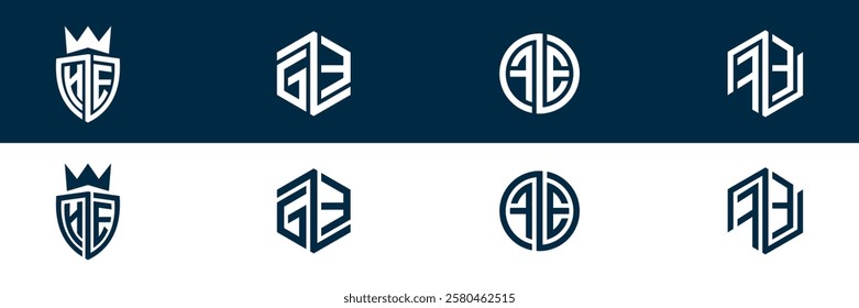 FE EF letter logo set design