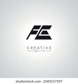 FE EF Letter Modern Artistic Abstract Logo Design. Initial Based Vector Template.