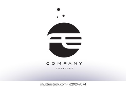 FE F E alphabet company letter logo design vector icon template simple black white circle dot dots creative abstract