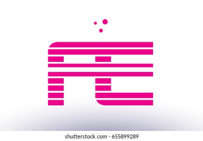 fe f e alphabet letter logo pink purple line stripe company design template creative abstract vector