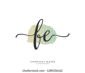 FE F E Initial handwriting logo template
