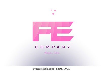fe f e letter alphabet text pink purple dots creative company logo vector icon design template