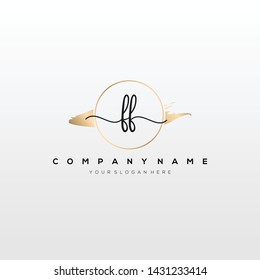 FE handwriting initial logo template vector.