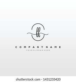 FE handwriting initial logo template vector.