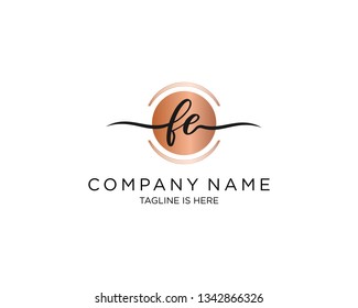 FE handwriting initial  logo vector