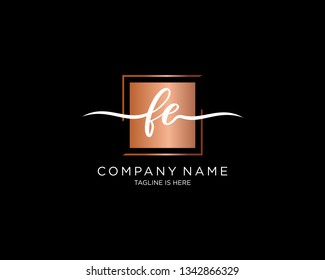 FE handwriting initial  logo vector