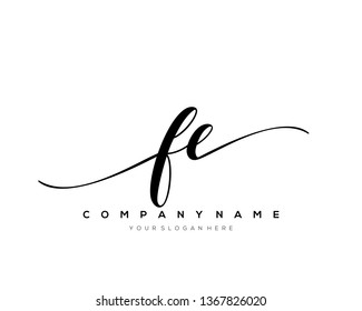 FE handwriting initial  logo vector