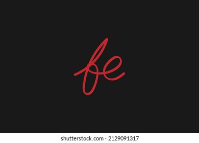 fe handwritten logo for identity. fe initial handwritten calligraphy, for monogram and logo. 