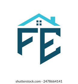 FE House Logo Design Template. Letter FE Logo for Real Estate, Construction or any House Related Business