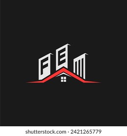 FE Initial Construction Real Estate Home Logo Design Vector