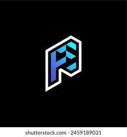 FE initial gradient blue gaming concept ideas for esport team, twitch and streamer