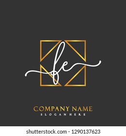 FE Initial Handwriting logo template vector