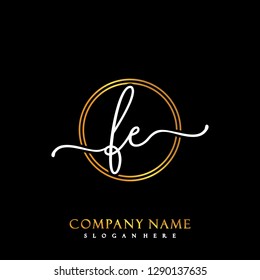 FE Initial Handwriting logo template vector
