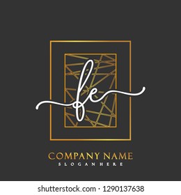 FE Initial Handwriting logo template vector