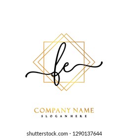 FE Initial Handwriting logo template vector