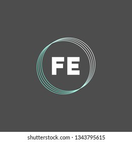 FE  Initial Handwriting logo template vector