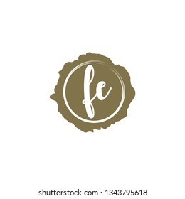 FE  Initial Handwriting logo template vector