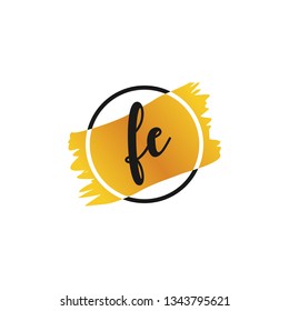 FE  Initial Handwriting logo template vector