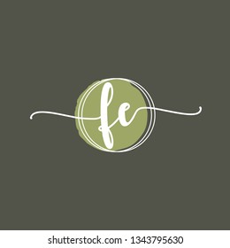 FE  Initial Handwriting logo template vector