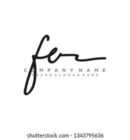 FE  Initial Handwriting logo template vector