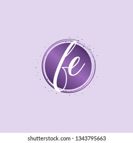 FE  Initial Handwriting logo template vector