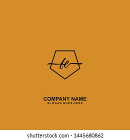 FE Initial handwriting logo template vector