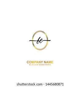 FE Initial handwriting logo template vector