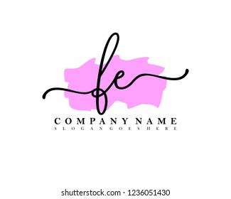 FE Initial handwriting logo vector