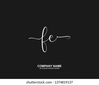 FE Initial Handwriting Logo Vector