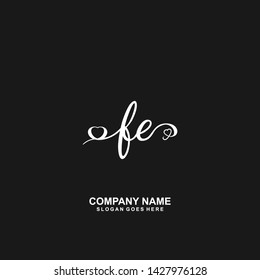 FE Initial handwriting logo vector