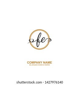 FE Initial handwriting logo vector