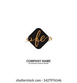 FE Initial handwriting logo vector