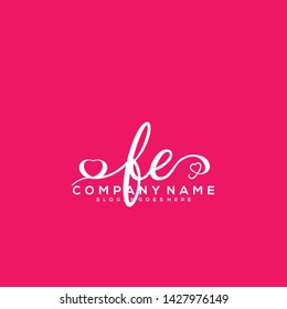 FE Initial handwriting logo vector