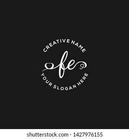 FE Initial handwriting logo vector
