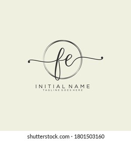 FE Initial handwriting logo vector