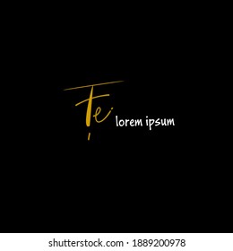 fe Initial handwriting logo vector