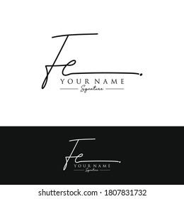 FE Initial letter handwriting and signature logo.