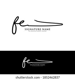 FE Initial letter handwriting and signature logo.