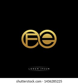 FE initial letter linked circle capital monogram logo modern template