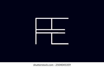 FE initial letter logo design. FE logo design vector in black background.