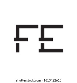 FE initial letter logo template vector icon design