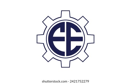 FE initial letter mechanical circle logo design vector template. industrial, engineering, servicing, word mark, letter mark, monogram, construction, business, company, corporate, commercial, geometric
