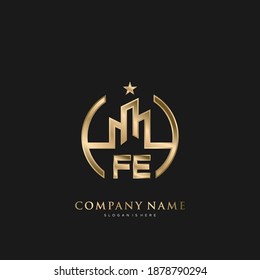 FE Initial Letter Real Estate Luxury house Logo Vector art for Business, Building, Architecture
